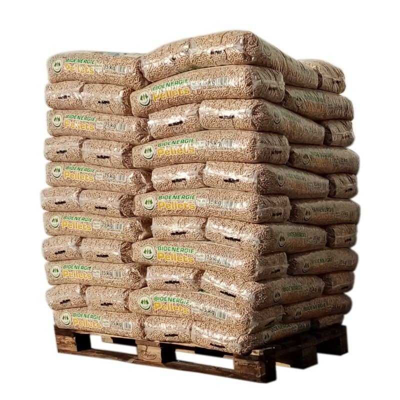 Pellet di bioenergia – pallet da 66 sacchi da 15 kg