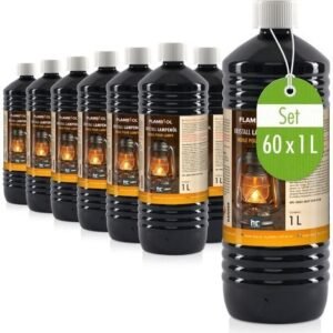 60 x 1 L Olio per lampade FLAMBIOL® ad alta purezza, cristallino