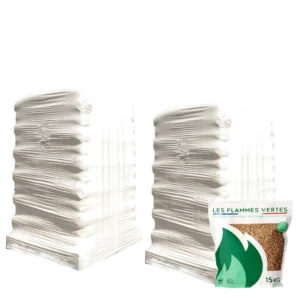 Pellet di legno Green Flame - 3 pallet - 195 sacchi 2925 kg – foto 2
