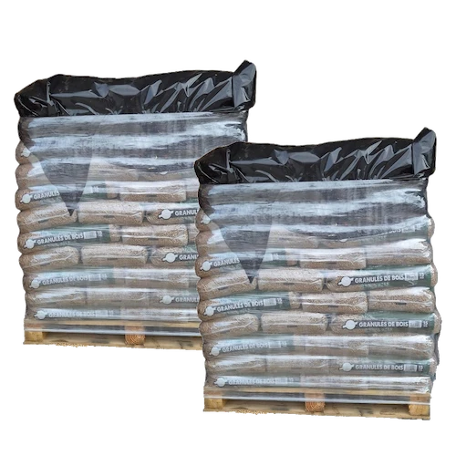 2 pallet, 132 sacchi, 1980 kg di pellet di legno di alta qualitĂ