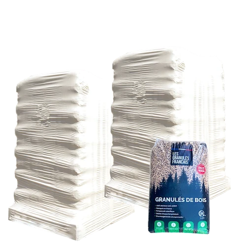 Pellet di legno francesi - 2 pallet - 126 sacchi 1890 kg