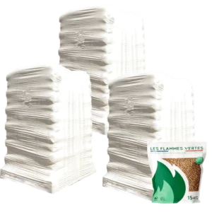 Pellet di legno Green Flame - 3 pallet - 195 sacchi 2925 kg