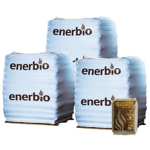 Pellet di legno ENERBIO - 3 pallet - 198 sacchi 2970 kg