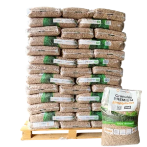 Pellet di legno SimplyPELLET di alta qualità – 65 sacchi (975 kg)