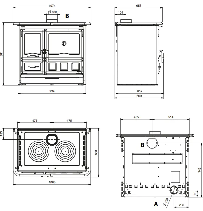 Cucina a legna Rosa XXL.16 Steel - 10 kW – foto 8