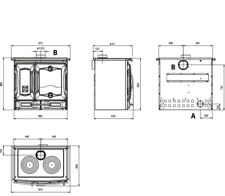 Cucina a legna Suprema - 9 kW – foto 6