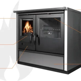 Cuisinière à bois bouilleur North - 21 Kw